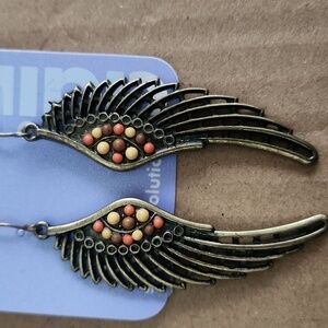 Claire's Winged Earrings with Orange Beads